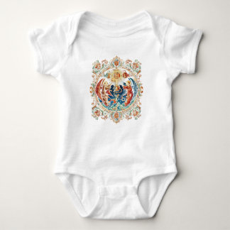 Body bébé floral orné vintage, couleur clas