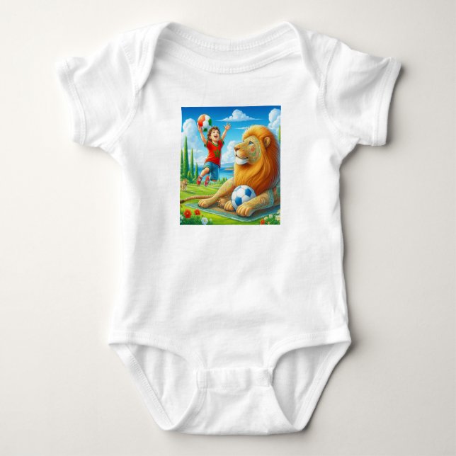 Body bébé foot marocain. Design Fierté du Lion (Devant)