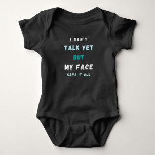Body Bébé Funny Bleu et Blanc Texte Jersey Bodysuit