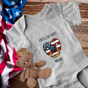 Body Bébé garçon fait aux États-Unis Sucette drapeau pa