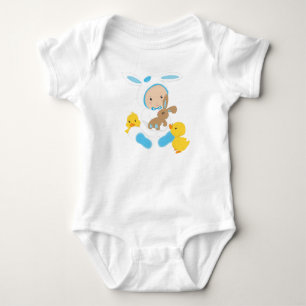 BODY BÉBÉ GARÇON HABILLÉ COMME BUNNY DE PÂQUES BLANCS