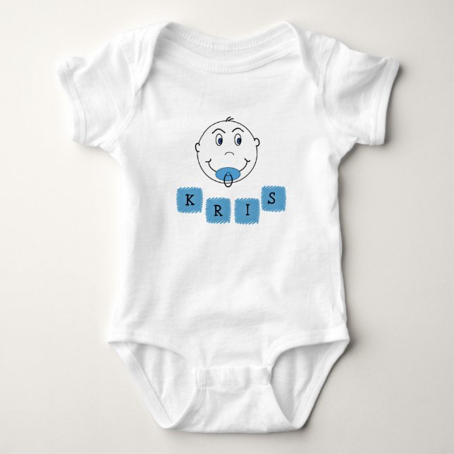 Body Bébé Garçon mal visage avec nom (Devant)