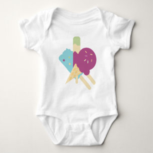 Body Bébé glace d'anniversaire 