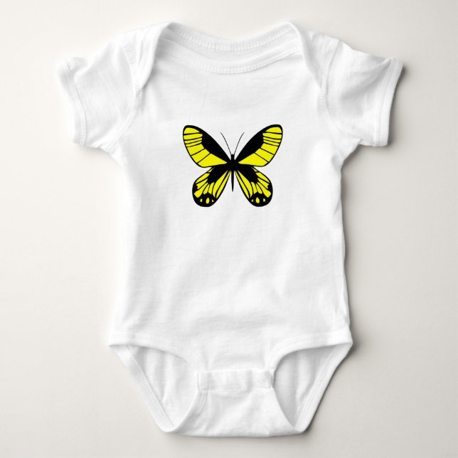 Body bébé graphique papillon jaune Mignon Nature (Devant)