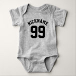 Body Bébé gris et noir | Design Jersey Sport<br><div class="desc">Bébé gris et noir | Sports Jersey Design ・ Baby Football Bodysuit</div>
