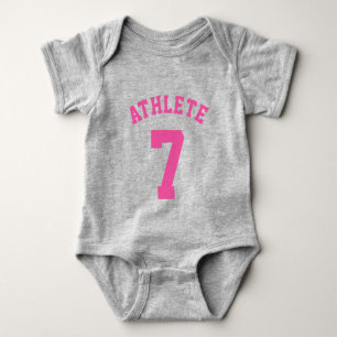 Body Bébé gris et rose Design Jersey Sport