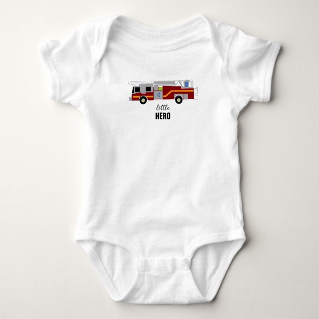 Body bébé héros petit camion de pompiers (Devant)