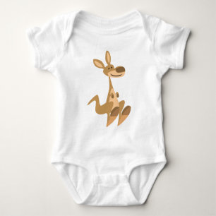 Body Bébé heureux mignon de kangourou de bande dessin
