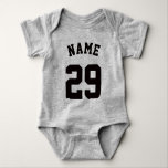 Body Bébé jaune et noir | Design Jersey Sport<br><div class="desc">Bébé jaune et noir | Sports Jersey Design ・ Baby Football Bodysuit</div>