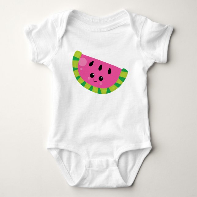 Body Bébé Kawaii Pastèque Été Fruit Féminin (Devant)