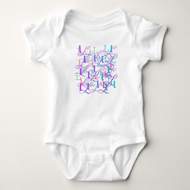 Body bébé "L" Confettis Lettre (Devant)