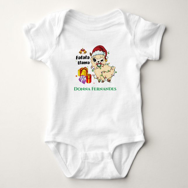 Body bébé lama de Noël (Devant)