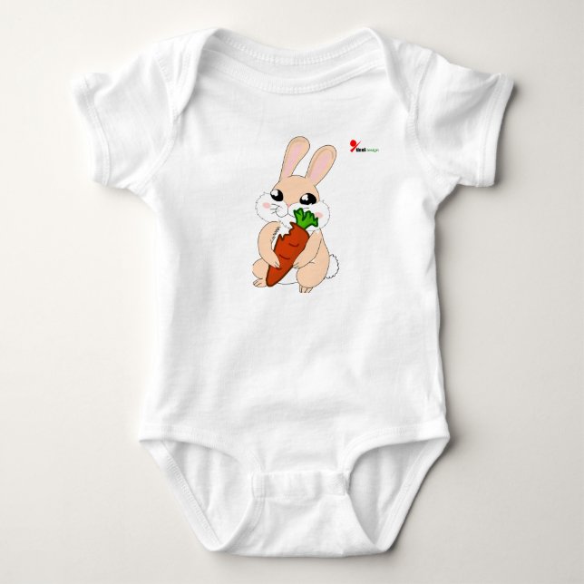 Body bébé lapin joyeux  (Devant)