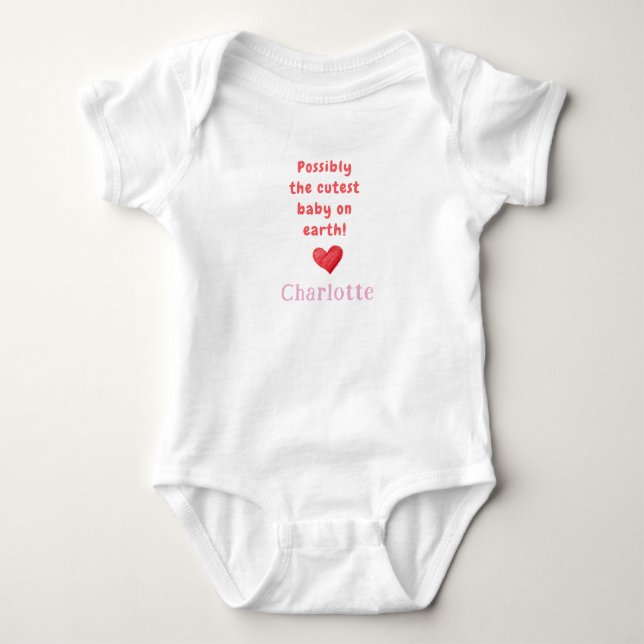 Body Bébé le plus mignon de la Terre & Nom, Cadeau de b (Devant)