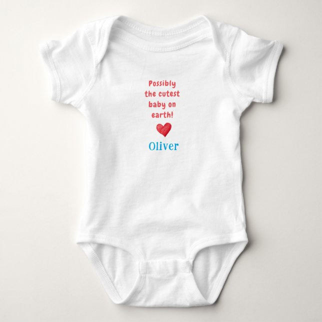 Body Bébé le plus mignon de la Terre & Nom, Cadeau de b (Devant)