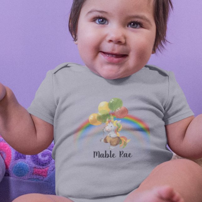 Body Bébé licorne avec Balloon Rainbow Name (Créateur téléchargé)