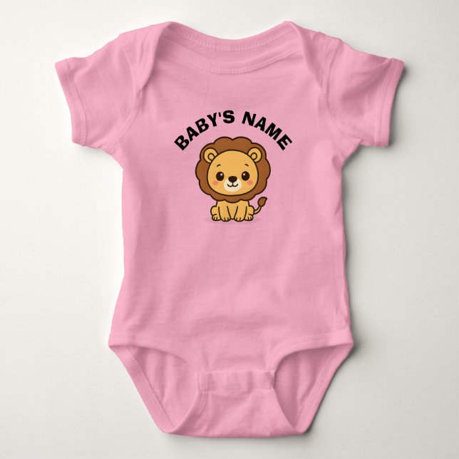 Body bébé lion mignon personnalisé (Devant)