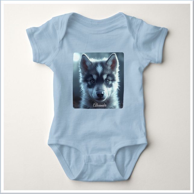 Body Bébé loup adorable au clair de lune (Créateur téléchargé)