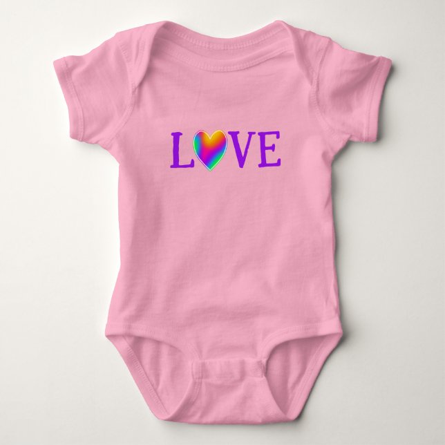 Body bébé LOVE Arc-en-ciel Cœur (Devant)