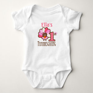 Body Bébé ma combinaison rose de premier thanksgiving