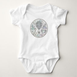 Body bébé mandala montgolfière complexe