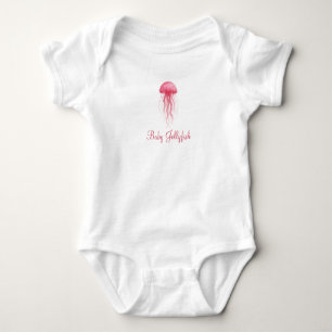 Body Bébé Méduse Moderne Fille Aquarelle Rose