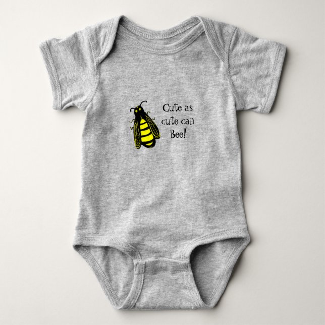 Body Bébé mignon abeille à miel avec texte amusant (Devant)