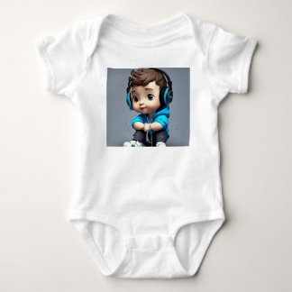 Body 🎤 Bébé Mignon Avec Des Lunettes Tenant Un Micro |