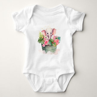 Body bébé mignon avec illustration d'éléphant