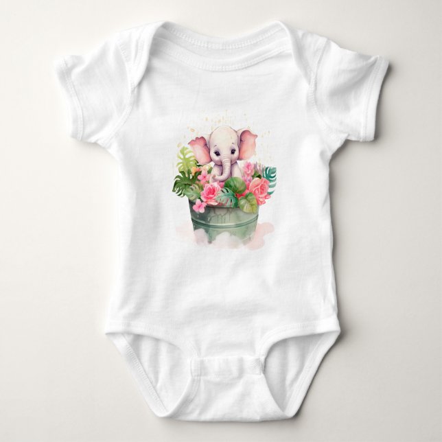 Body bébé mignon avec illustration d'éléphant (Devant)