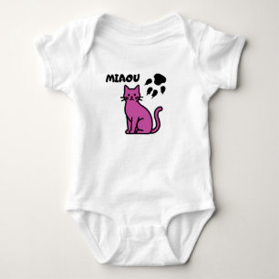 Body bébé mignon chat rose “MIAOU”