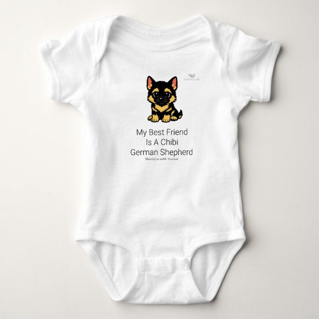 Body bébé mignon Chibi Berger Allemand (Devant)