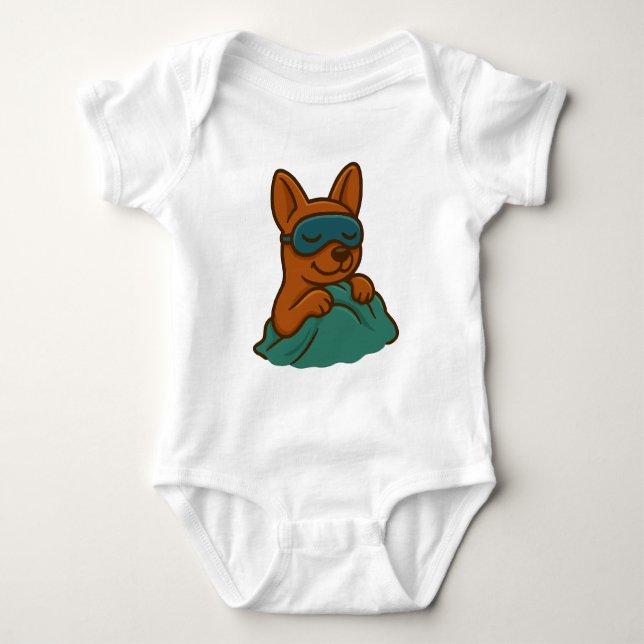 Body bébé mignon chien de dessin animé endormi (Devant)