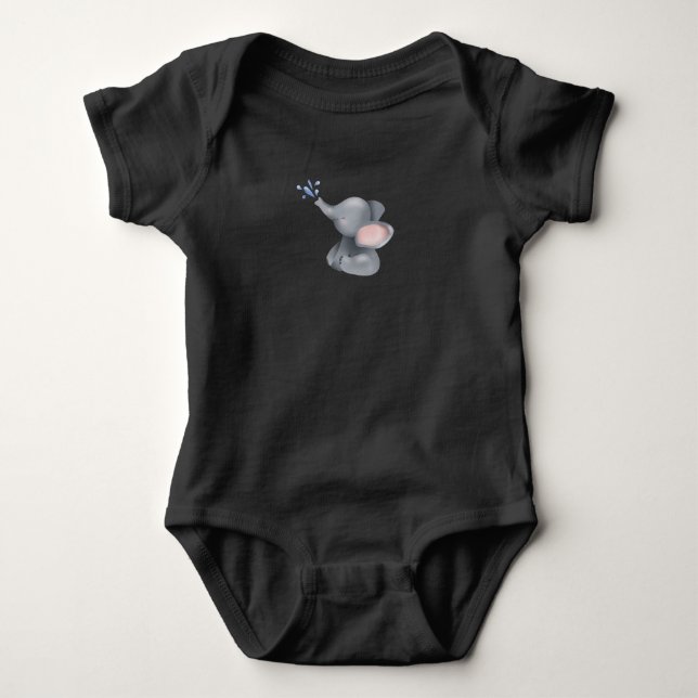 Body Bébé mignon éléphant Jetant de l'eau (Devant)
