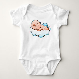 Body Bébé Mignon Endormi sur un Nuage Bleu - Douces Rêv