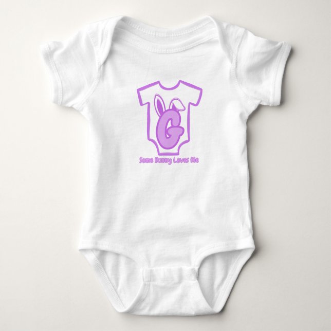 Body Bébé mignon lettre G avec oreilles de lapin - Mon  (Devant)