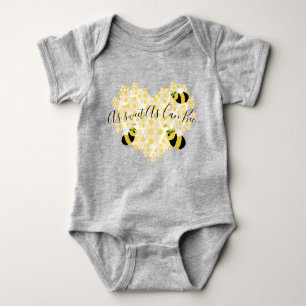 Body Bébé mignon Miel Bee Honeycomb Coeur avec nom Bébé