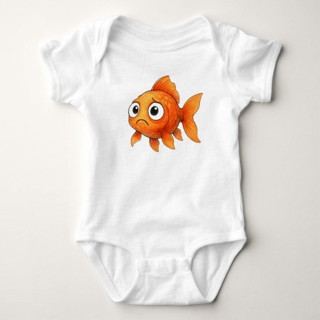 Body bébé mignon poisson rouge orange - Aquatique  (Devant)