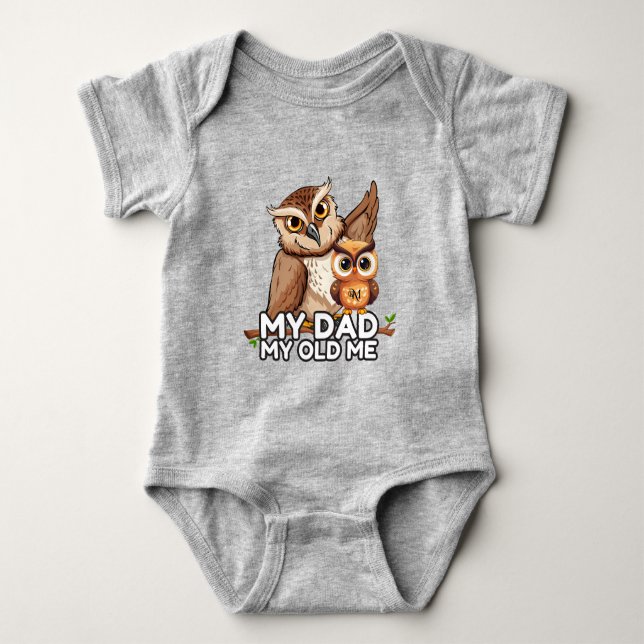 Body bébé : Mon papa, mon ancien moi (gris) (Devant)