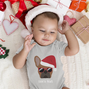 Body bébé Noël Rouge Faon Bouledogue Français