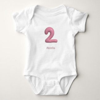 Body bébé numéro 3D rose 2 - 2 mois