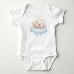 Body bébé ours endormi fantaisiste sur un nuage 