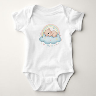 Body bébé ours endormi fantaisiste sur un nuage