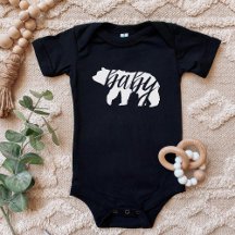 Bébé ours noir et blanc ensemble familial assorti