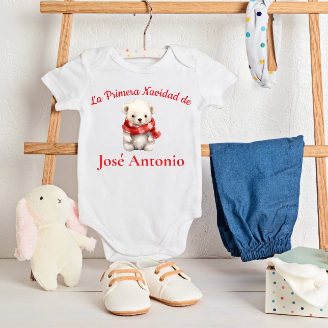 Body Bébé Ours Polaire Espagnol Premier Noël de Bébé (Créateur téléchargé)