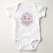 Body bébé ours rose pastel mignon Kawaii