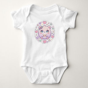 Body bébé ours rose pastel mignon Kawaii