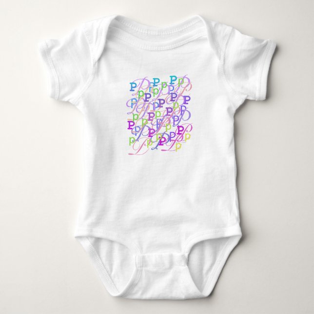 Body bébé "P" Confettis Lettres (Devant)
