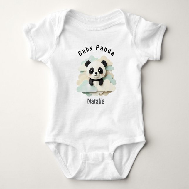 Body Bébé Panda Plié | Origami Mignon  (Devant)