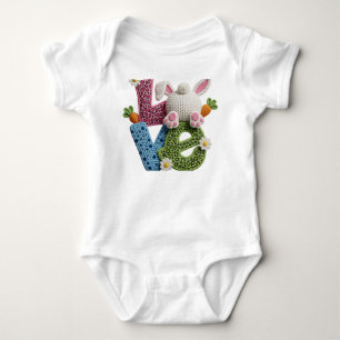 Body Bébé Pâques Simulé Laine Crochet Amour